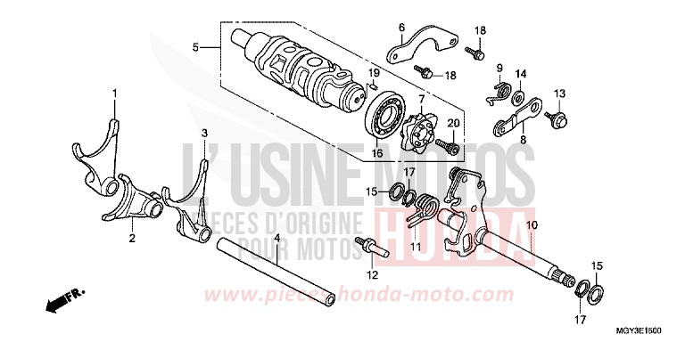 BARILLET DE SELECTION von VFR800X „Crossrunner“ PEARL FADELESS WHITE (NH341) von 2013